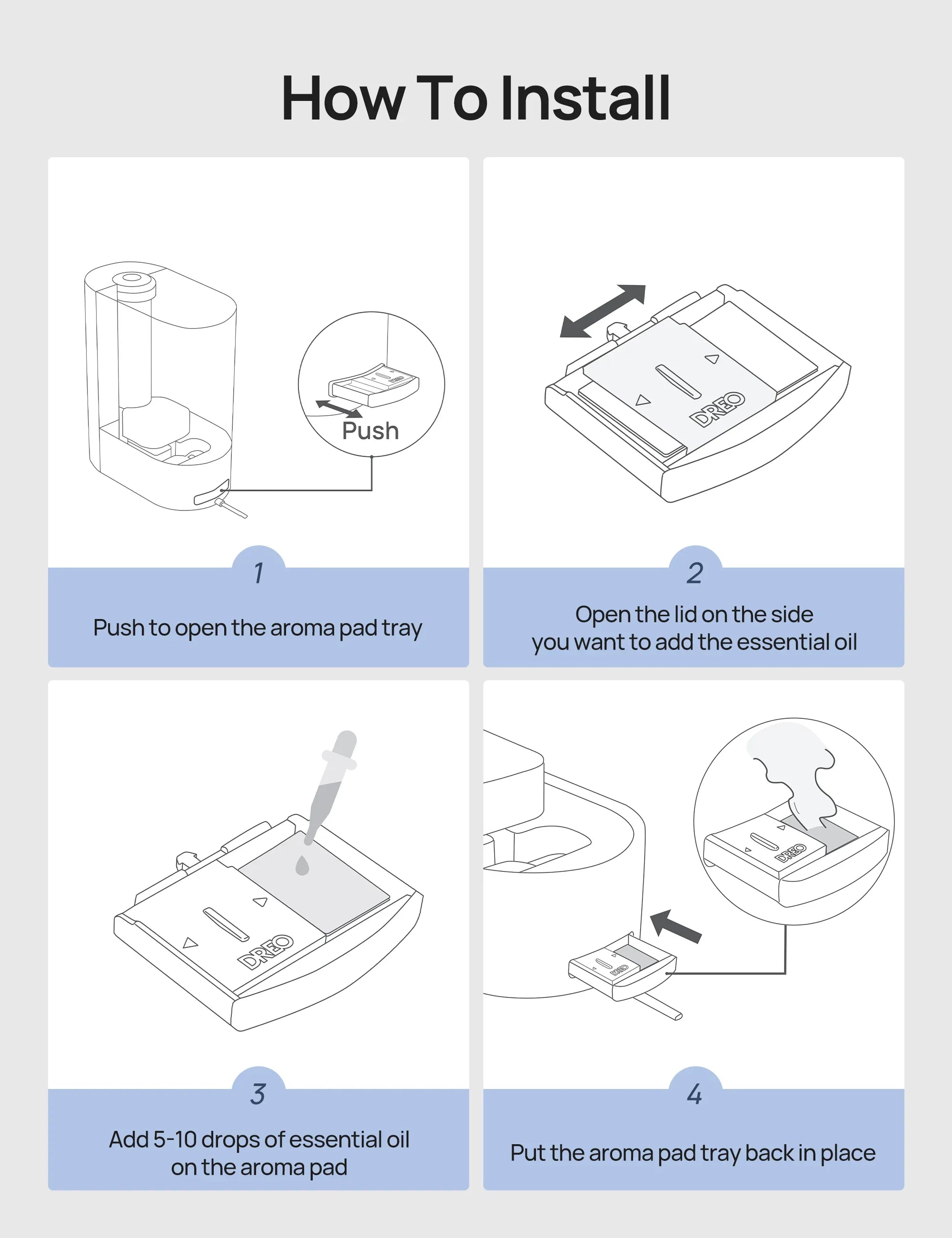 Aroma Pads 24-Pack for humidifiers, Compatible with Dreo Humidifiers 311/311S/512/713/713S