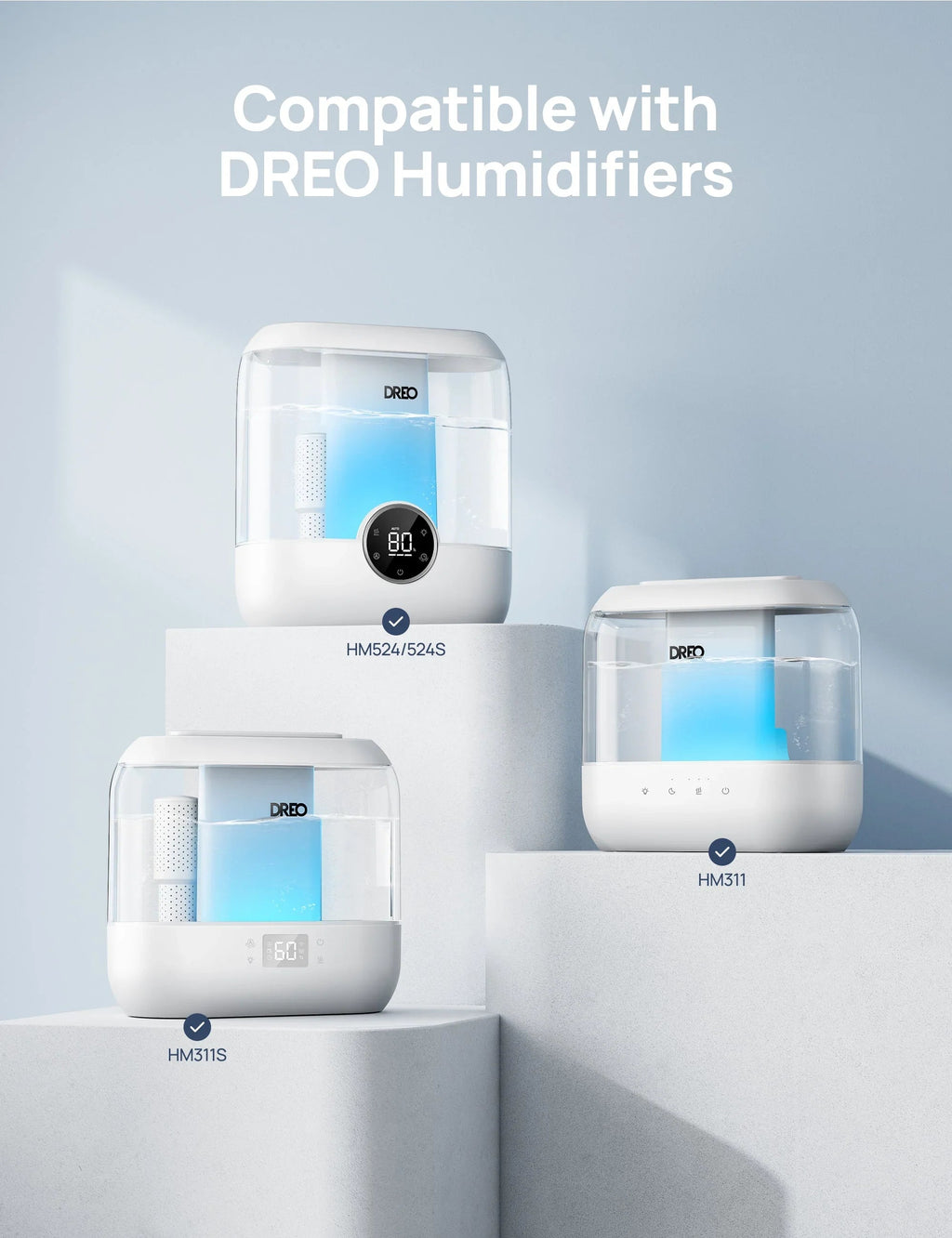 Demineralization Cartridge for Humidifiers - 3 - Pack, Compatible with Dreo Humidifiers 311/311S/524/524S/306/306S/409S/420S/321/312