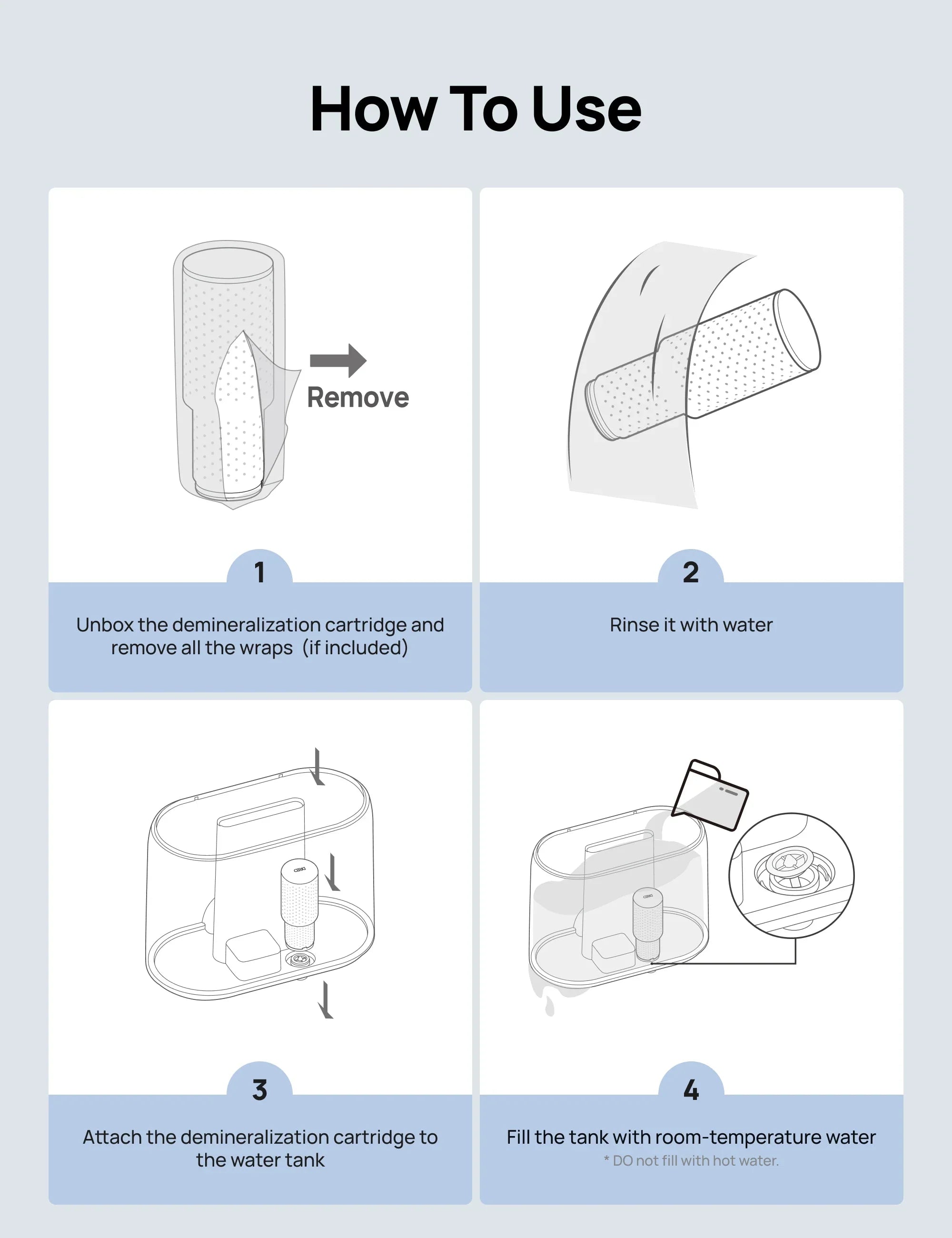 Demineralization Cartridge for Humidifiers - 3 - Pack, Compatible with Dreo Humidifiers 311/311S/524/524S/306/306S/409S/420S/321/312