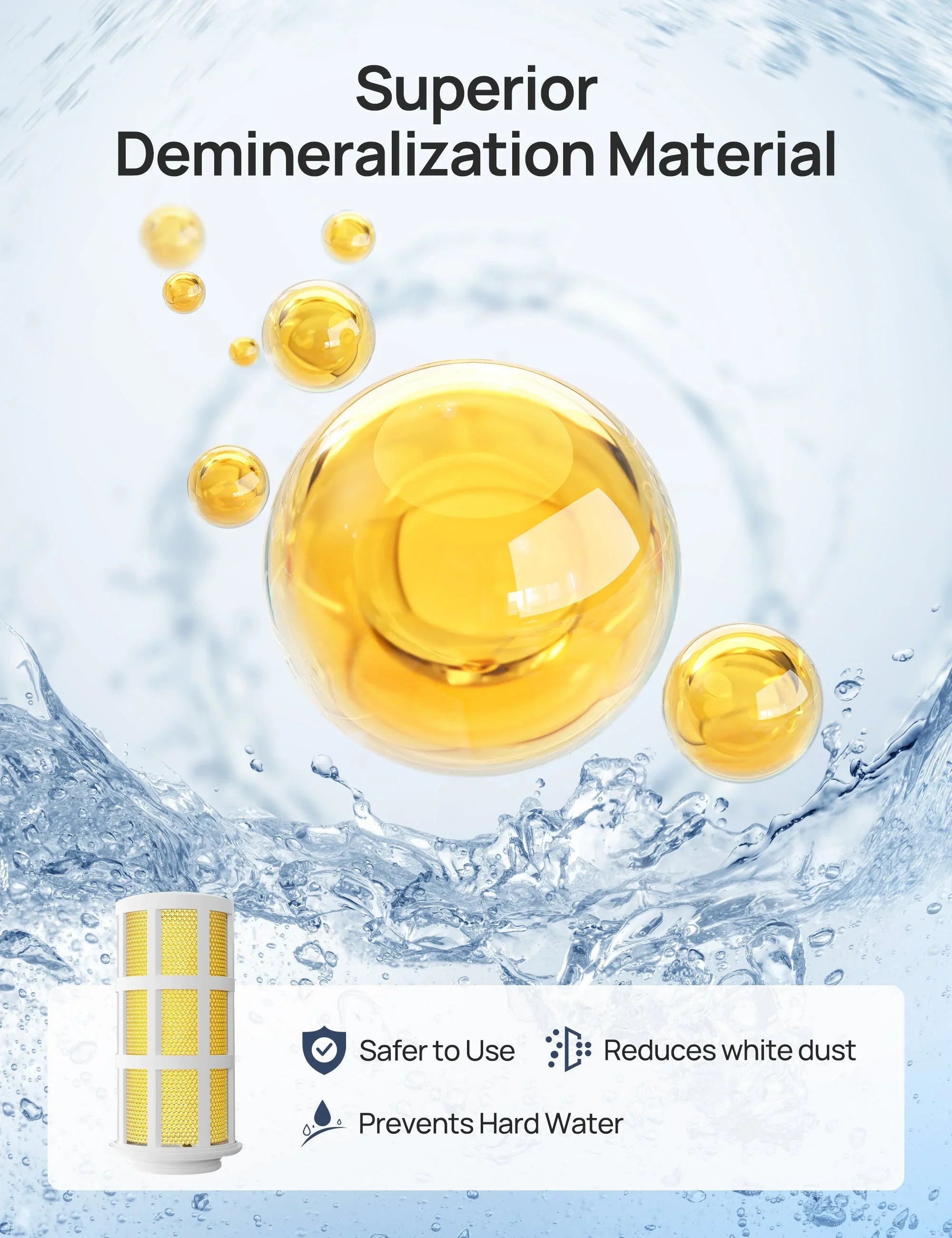 Demineralization Cartridge for Humidifiers - 3-Pack, Compatible with Dreo Humidifiers HM512S/713/713S/717S