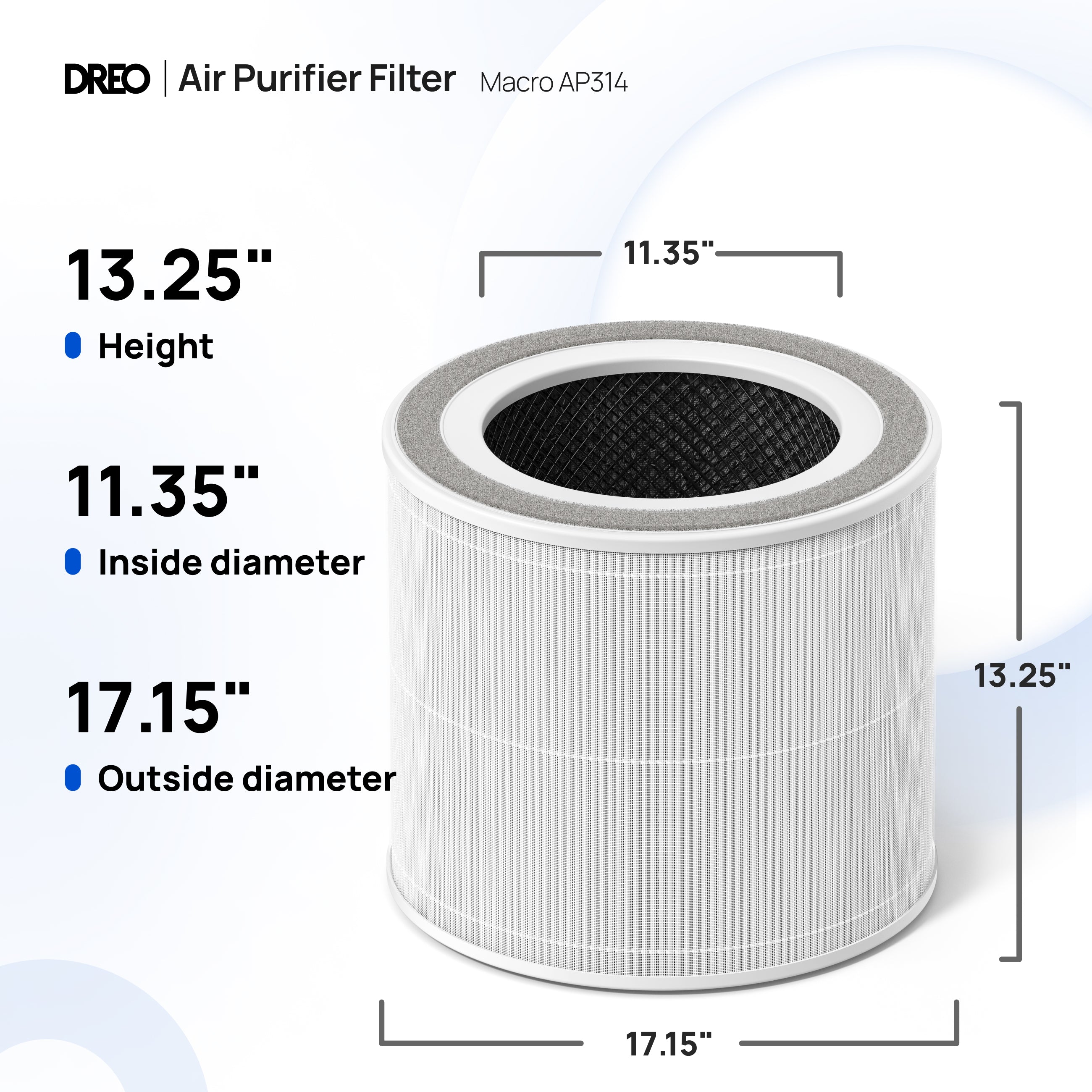 Air Purifier Replacement Filter for DREO Macro AP314