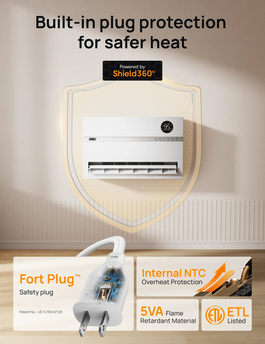 Smart Wall-mounted Heater 729S with FortPlug™